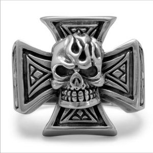 Maltese Skull Sterling Silver Ring